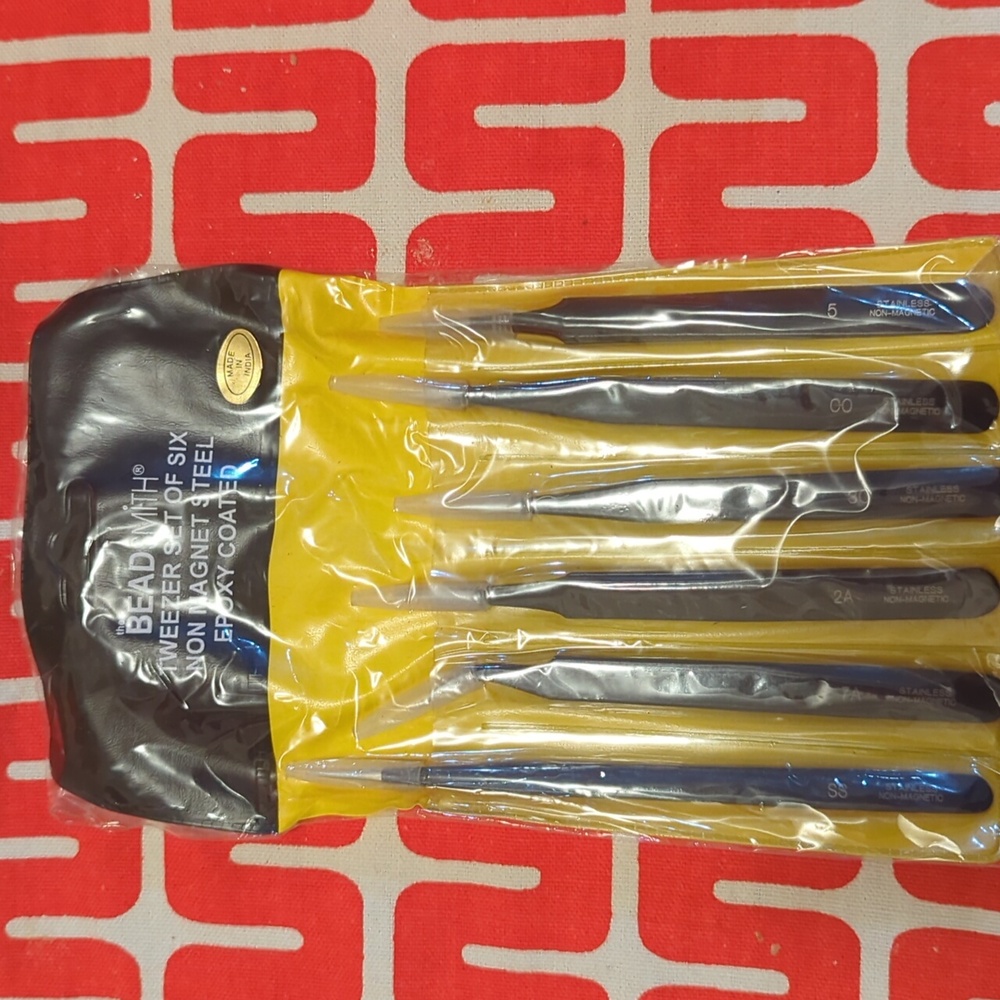New 6 PC tweezer set stainless non magnetic for handcrafted artisan work